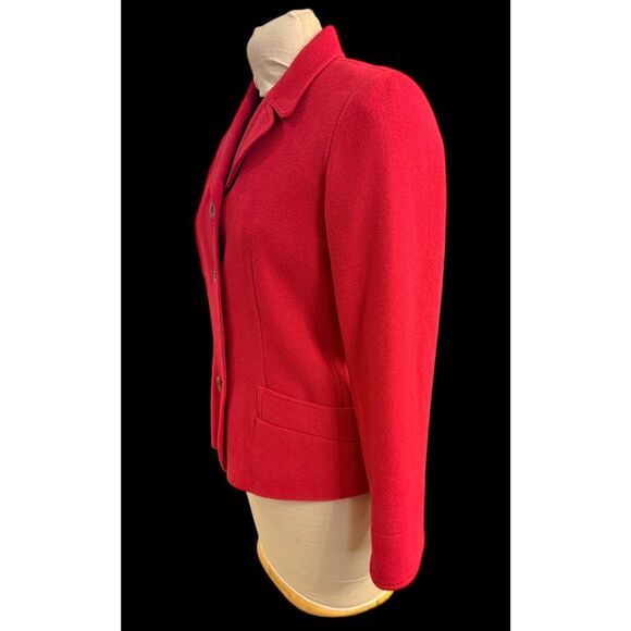Harve Benard Women's Red Wool Blend Blazer Jacket Size 8 Career Party Brunch - Picture 8 of 10